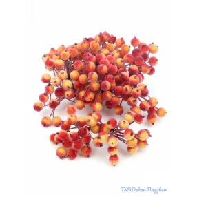 Csillámos drótos bogyó 1cm - Vérnarancs