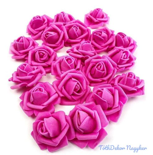 Polifoam rózsa virágfej habrózsa 4 cm - Pink