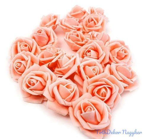 Polifoam rózsa virágfej habrózsa 4 cm - Világos Barack