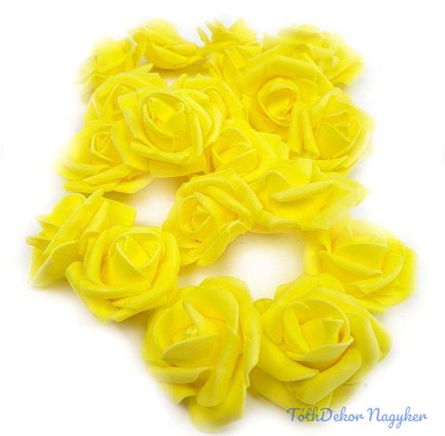 Polifoam rózsa virágfej habrózsa 4 cm - Sárga