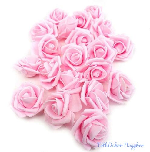 Polifoam rózsa virágfej habrózsa 4 cm - Rózsaszín