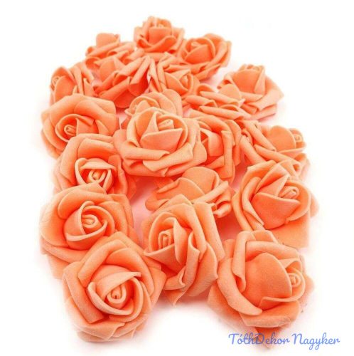 Polifoam rózsa virágfej habrózsa 4 cm - Sötét Barack