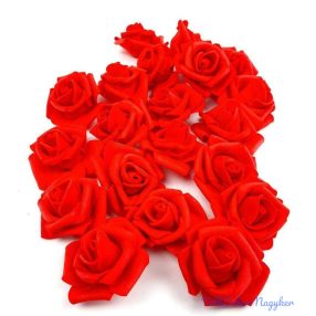 Polifoam rózsa virágfej habrózsa 4 cm - Piros