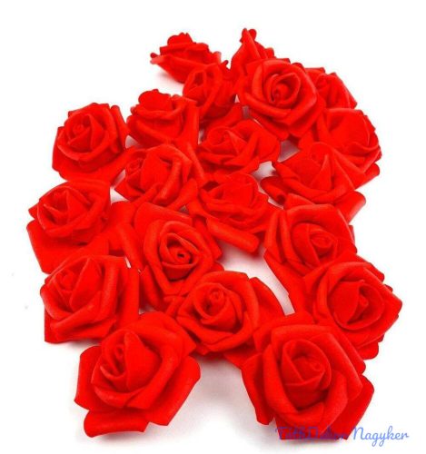 Polifoam rózsa virágfej habrózsa 4 cm - Piros