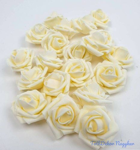 Polifoam rózsa virágfej habrózsa 4 cm - Krém