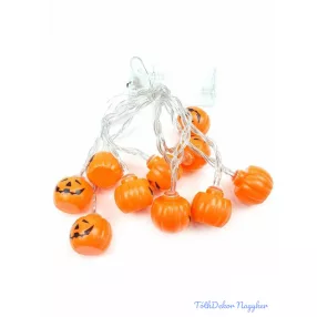 Tökfej 10 db-os LED girland 150 cm kicsi