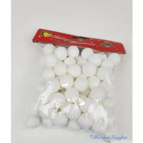 Glitteres golyó díszítő 2cm kb 85db/cs - Fehér