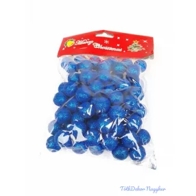 Glitteres golyó díszítő 2cm kb 85db/cs - Kék