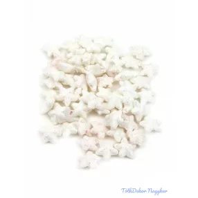   Glitteres csillag díszítő 2,5cm kb 60db/cs - Fehér-Rózsaszín árnyalattal