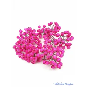 Csillámos drótos bogyó 1cm - Pink