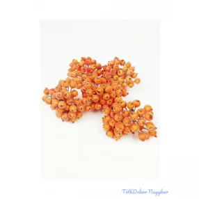 Csillámos drótos bogyó 1cm - Sötét Narancs