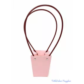 Virág táska mini trapéz - Rózsaszín