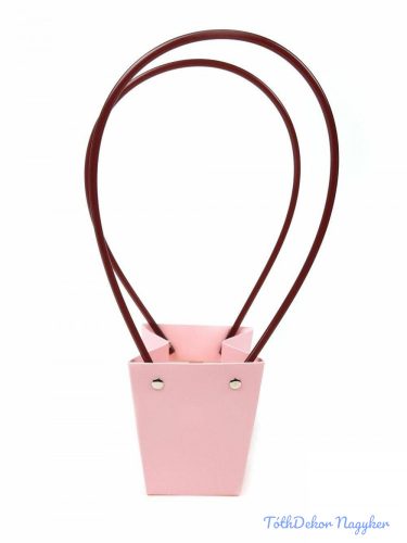 Virág táska mini trapéz - Rózsaszín