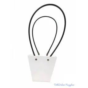 Virág táska kicsi trapéz - Fehér