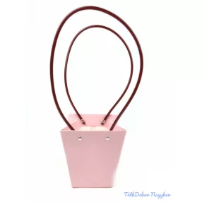 Virág táska kicsi trapéz - Rózsaszín