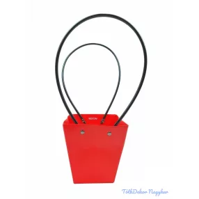 Virág táska kicsi trapéz - Piros