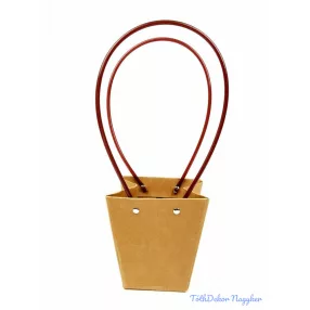 Virág táska kicsi trapéz - Natúr