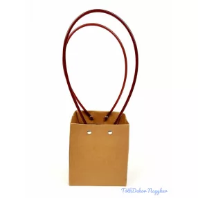 Virág táska kicsi kocka - Natúr