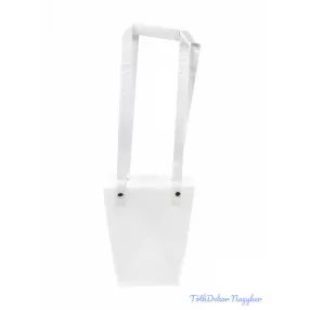 Kosármintás virág táska - Fehér