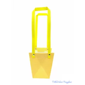 Kosármintás virág táska - Sárga