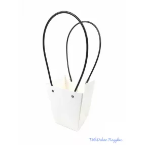 Virág táska nagy trapéz - Fehér