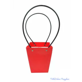 Virág táska nagy trapéz - Piros