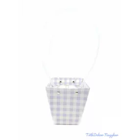 Virág táska kicsi trapéz - Kockás Lila