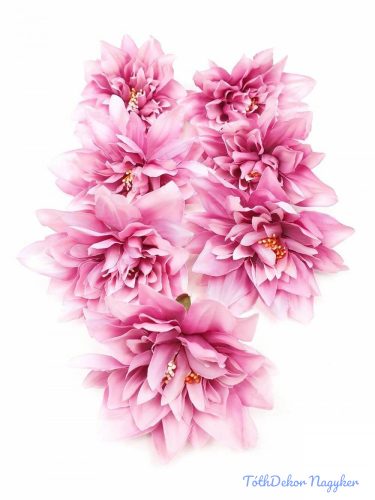 Dália selyemvirág fej 10 cm - Rózsaszín