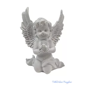 Szárnyas térdeklő angyalka figura 11,5cm - A