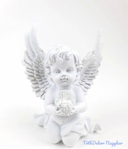 Szárnyas térdeklő angyalka figura 11,5cm - A