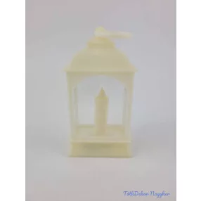 LED lámpás gyertyával 16 cm magas - Krém