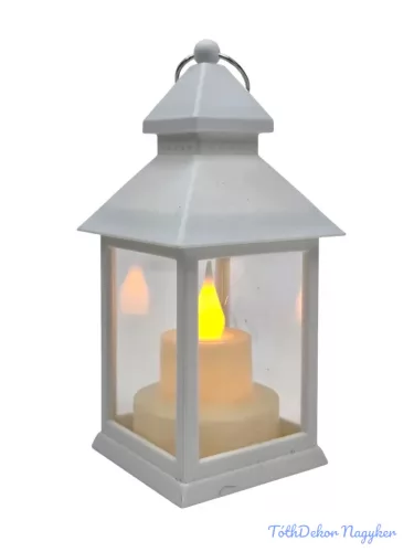LED lámpás 14 cm magas Pagoda - Fehér