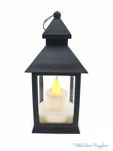 LED lámpás 14 cm magas Pagoda - Fekete