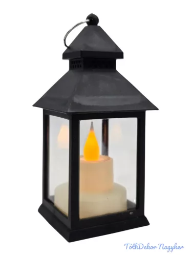 LED lámpás 14 cm magas Pagoda - Fekete