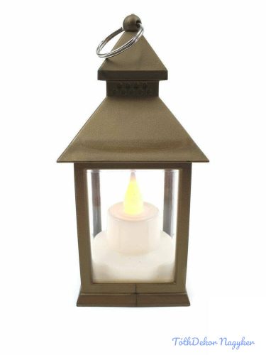 LED lámpás 14 cm magas Pagoda - Bronz