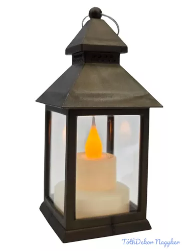 LED lámpás 14 cm magas Pagoda - Bronz