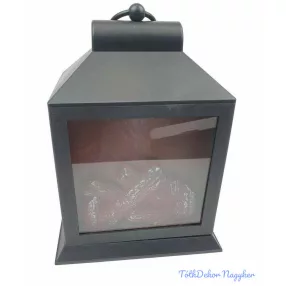 LED hátfalas lámpás "kandalló" 21 cm - Tégla