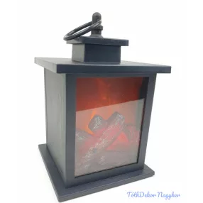 LED hátfalas lámpás "kandalló" 19 cm - Kocka