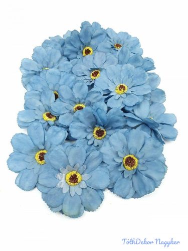 Gerbera selyemvirág fej 7,5 cm - Kék