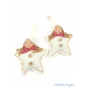 Filc csillag lányok 2db/csomag - Fehér