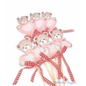 Szív betűző 6db/csomag - Macis