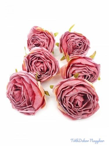 Rózsa selyemvirág fej 7cm - Világos Mályva