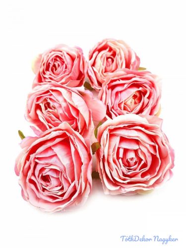 Rózsa selyemvirág fej 7cm - Rózsaszín