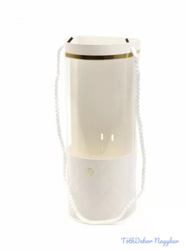 Papír virágtartó cső ablakos - Fehér