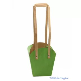 Papír füles virág táska 16 cm - Zöld
