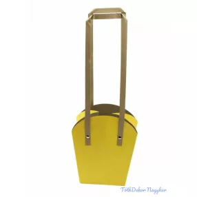Papír füles virág táska 16 cm - Napsárga