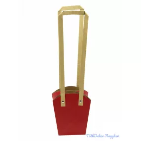 Papír füles virág táska 13 cm - Bordó