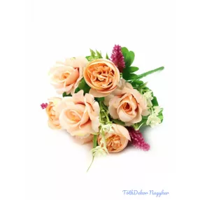 Rózsa ranunculus vegyes selyem csokor 32 cm - Barack