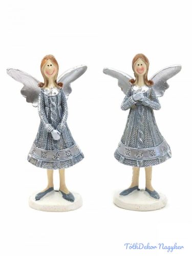 Ezüst ruhás angyalka figura