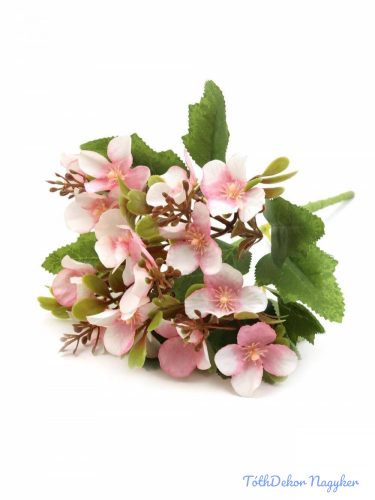 Apró virágos kis selyem csokor 31cm - Cirmos Rózsaszín